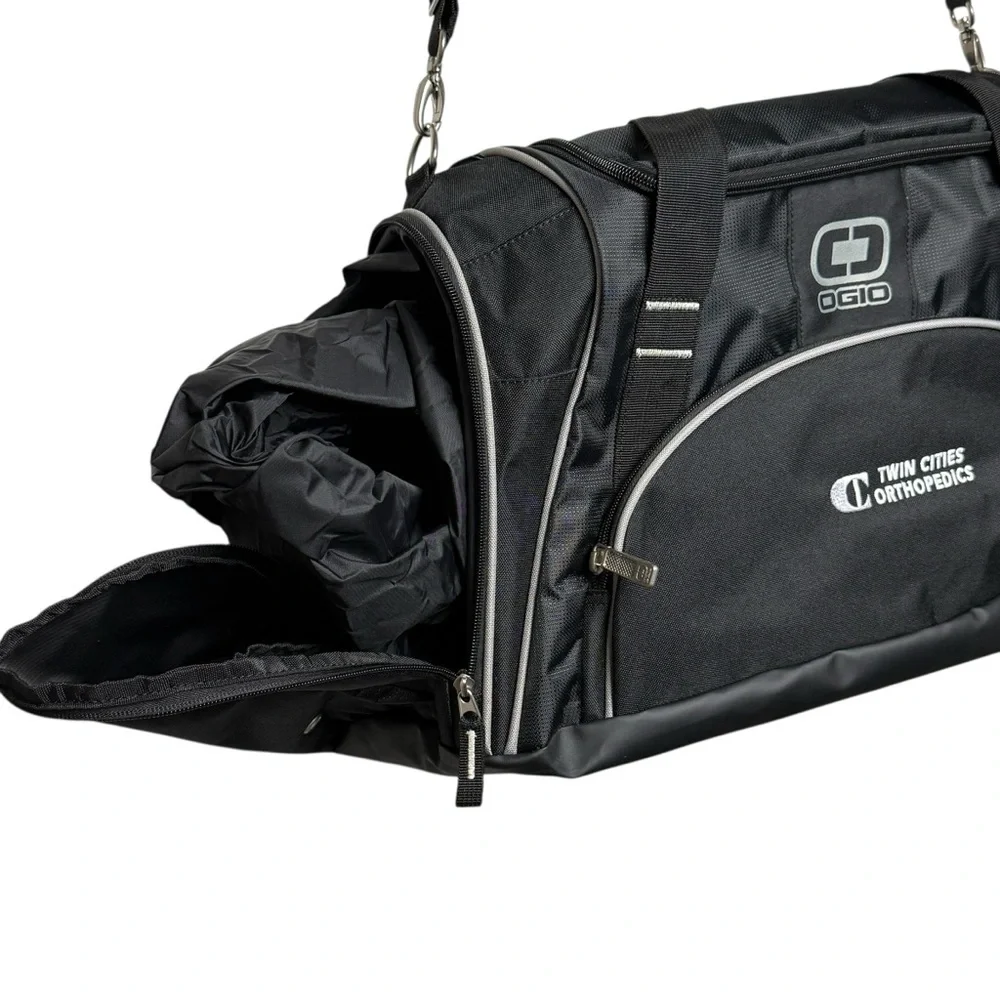 OGIO Crunch Duffle Bag In Black Has An Embroidery Luggage Travel Gym Workout NEW